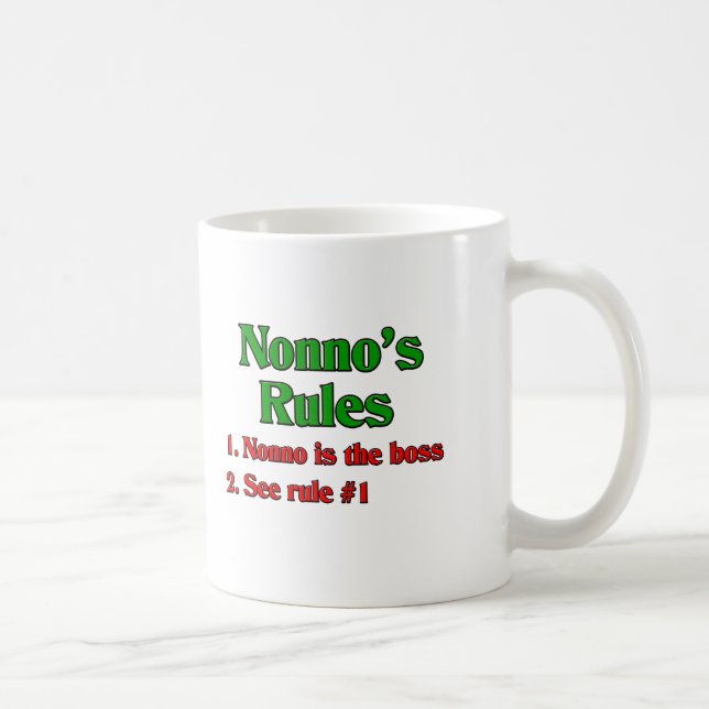 Nonnos (italiensk farfar) regler kaffemugg (Höger)