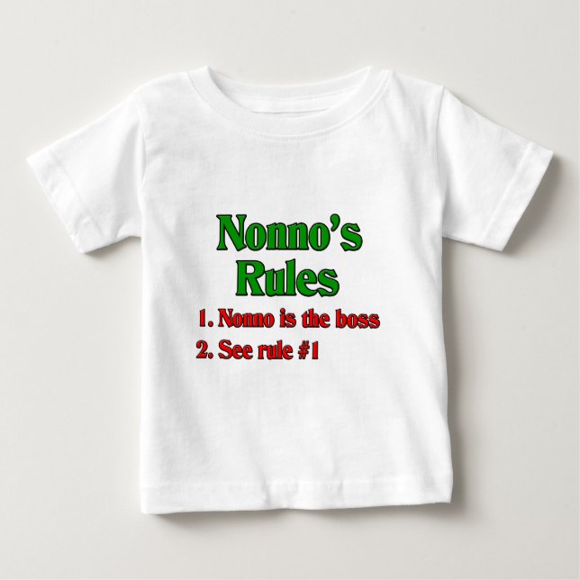 Nonno's (italiensk farfar) Regler T Shirt (Framsida)