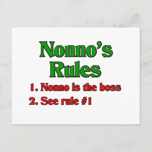 Nonno's (italiensk farfar) Regler Vykort
