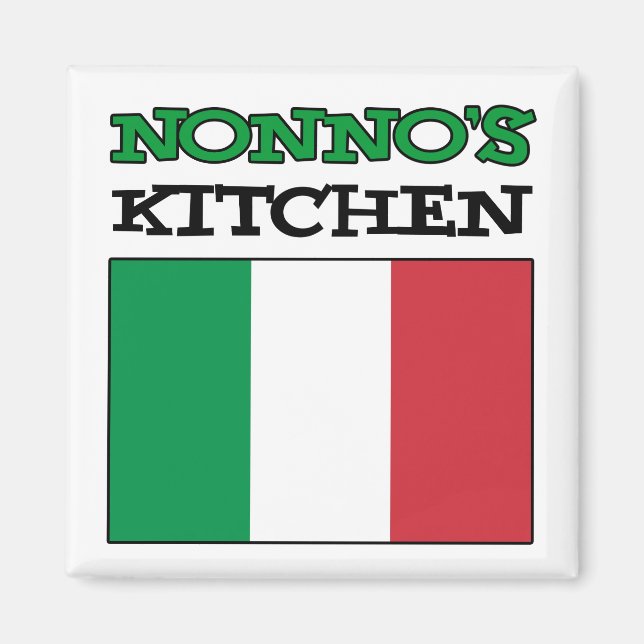 Nonnos Kitchen Italienska Flagga Magnet (Framsidan)