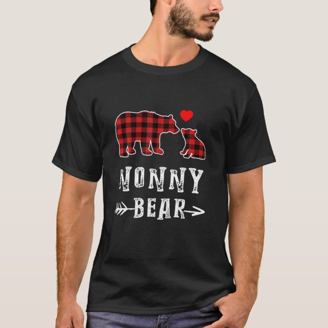Nonny Bear jul jul Julafton Pajama Red Play Buffal T Shirt (Framsida)