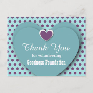 NONPROFIT Tack Hearts Dots B06 AQUA Vykort