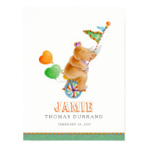 Nonsens cirkus brun noshörning på enhjuling plants