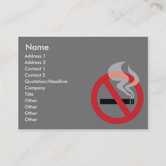 Nonsmoking - knubbig visitkort (Framsida)