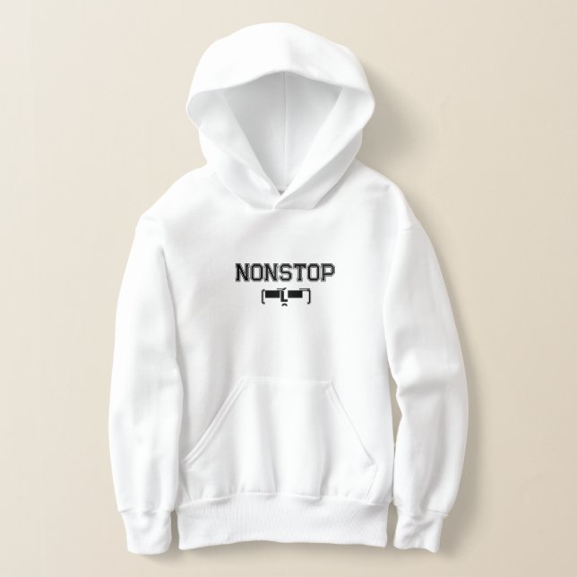 NONSTOP Gym Motivation Hoodie T-Shirt (Laydown)