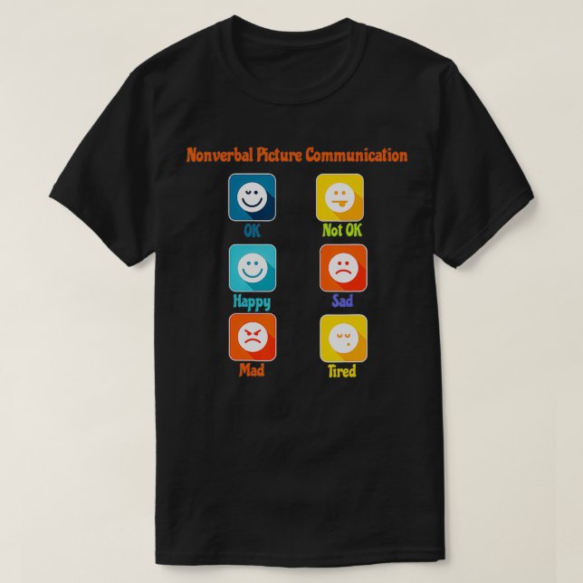 Nonverbal Picture Communication Autism ABA SLP Spe T Shirt (Design framsida)