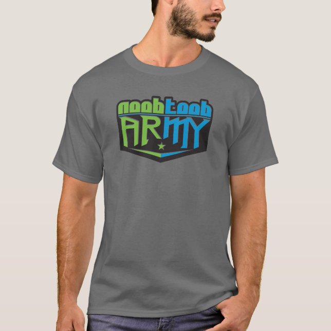 Noobtoob armégrått tee (Framsida)