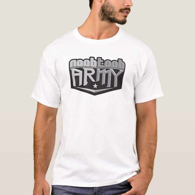 NooBTooB armévit T-shirt (Framsida)
