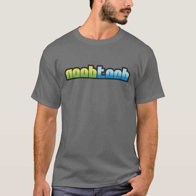 Noobtoob logotypgrått t shirt (Framsida)