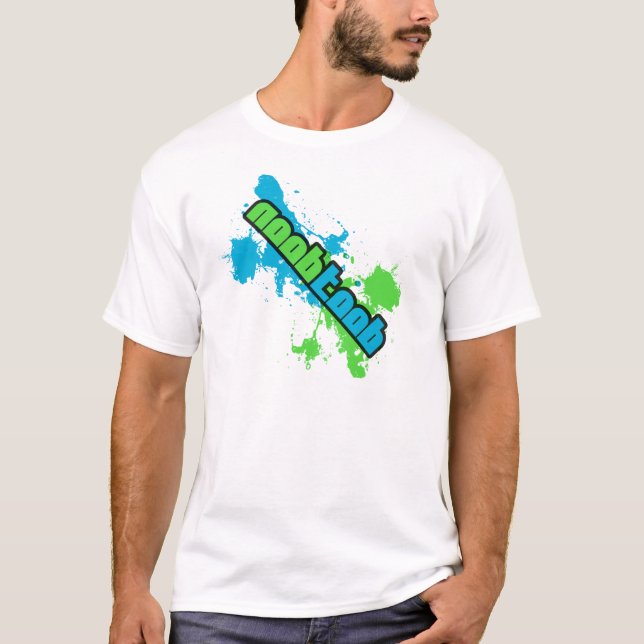 NooBTooB Splotchvit Tee (Framsida)
