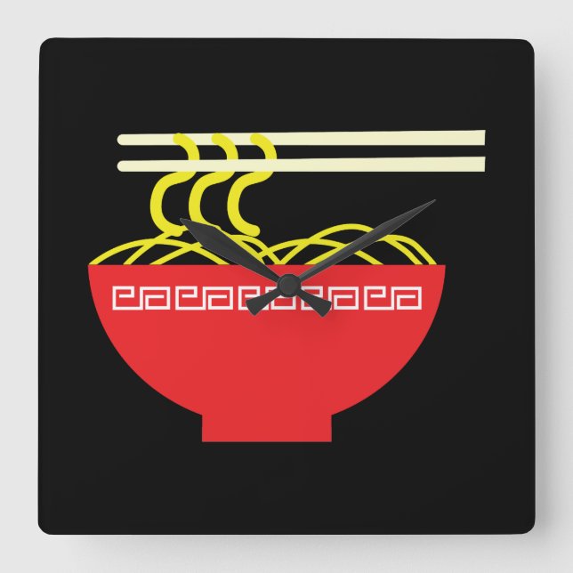 Noodlar Fyrkantig Klocka (Framsida)