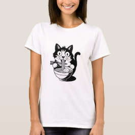 Noodle Cat Shirt, Ramen Cat T-Shirt, Foodie Älskar T Shirt