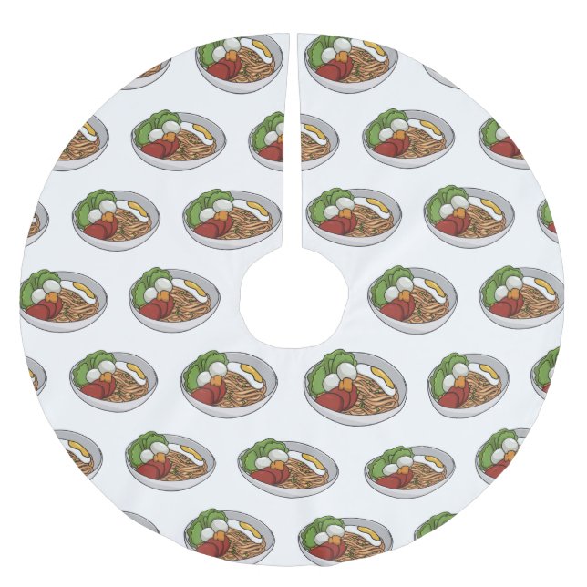 Noodle-tecknad illustration julgransmatta borstad polyester (Framsidan)