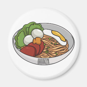Noodle-tecknad illustration magnet