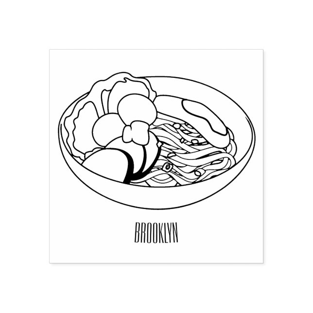 Noodle-tecknad illustration stämpel (Tryck)