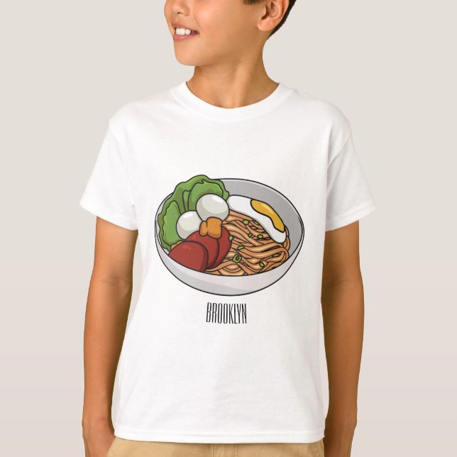 Noodle-tecknad illustration t shirt (Framsida)