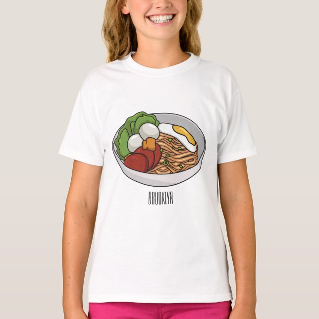 Noodle-tecknad illustration t shirt (Framsida)