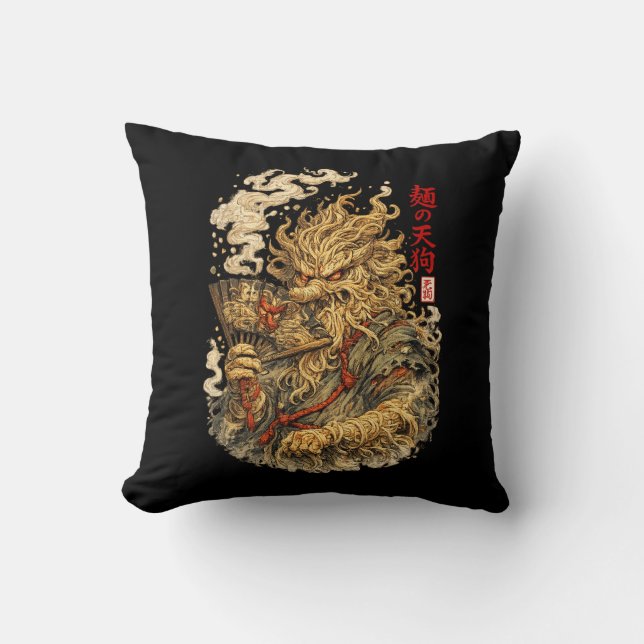 Noodle Tengu – Japanese Myth Monster Made of Ramen Kudde (Framsida)