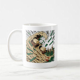 Noodle Tsunami over Tokyo Pop Art Kaffemugg