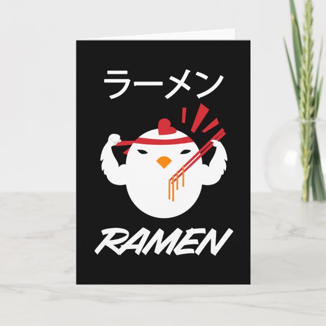 Noodles Anime Manga Funny Cute Japan Otaku Chicken Kort (Framsida)