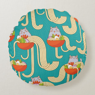 Noodles Funny Cats Turcos Background Rund Kudde