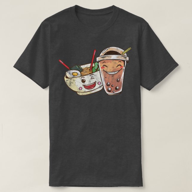 Noodles Kawaii Japanska Anime T Ramen Fläkt T Shirt (Design framsida)