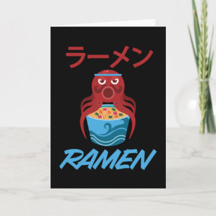 Noodles Octopus Anime Manga Roligt Japan Otaku Cat Kort