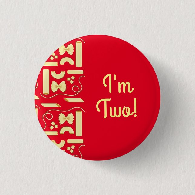 Noodles Pasta Kid 1st Birthday Party Italia Knapp (Framsida)