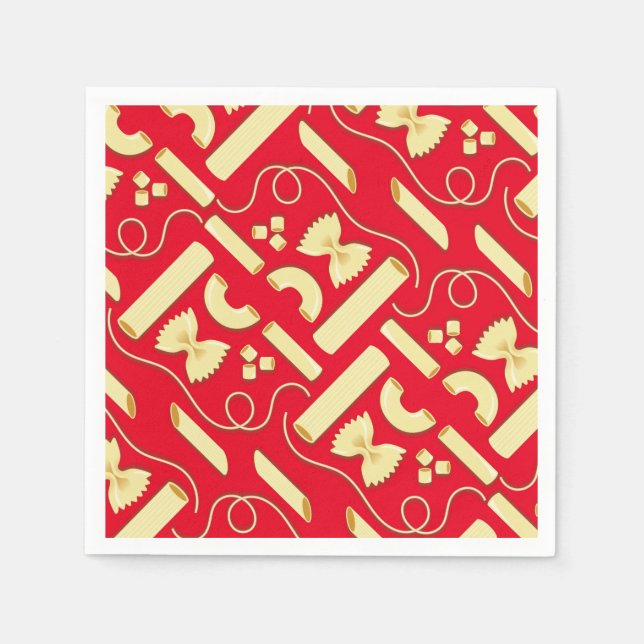 Noodles Pasta Kid 1st Birthday Party Italia Pappersservett (Framsidan)