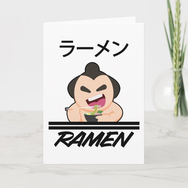 Noodles Sumo Wrestler Anime Manga Roligt Japan Ota Kort (Framsida)