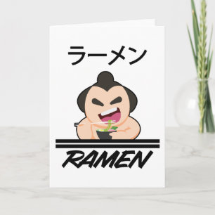 Noodles Sumo Wrestler Anime Manga Roligt Japan Ota Kort