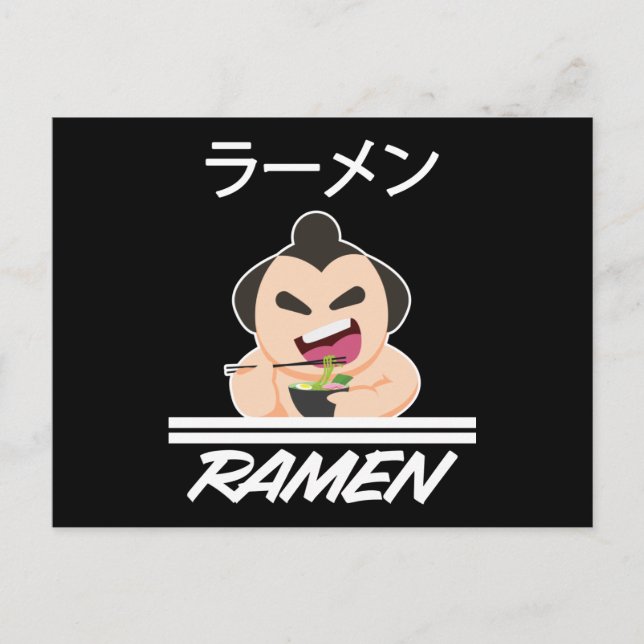 Noodles Sumo Wrestler Anime Manga Roligt Japan Ota Vykort (Framsida)