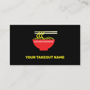 Noodles Takeout Foodie Minimalistic Visitkort