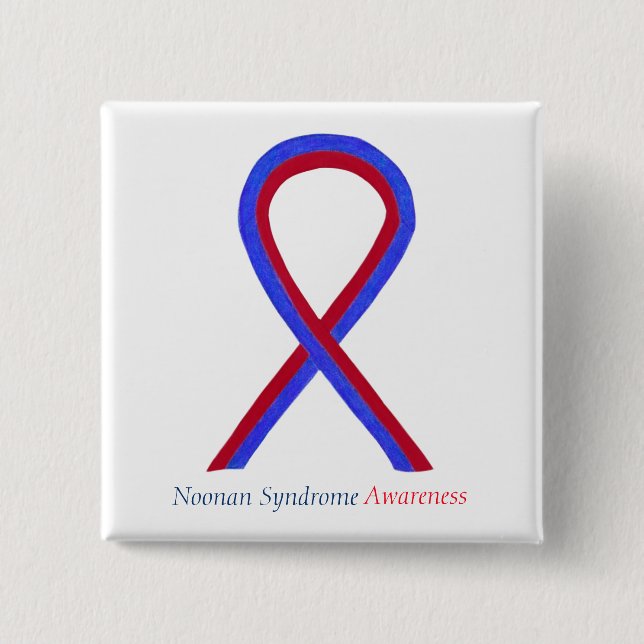 Noonan Syndrome Awareness Ribbon Pin Buttons Knapp (Framsida)
