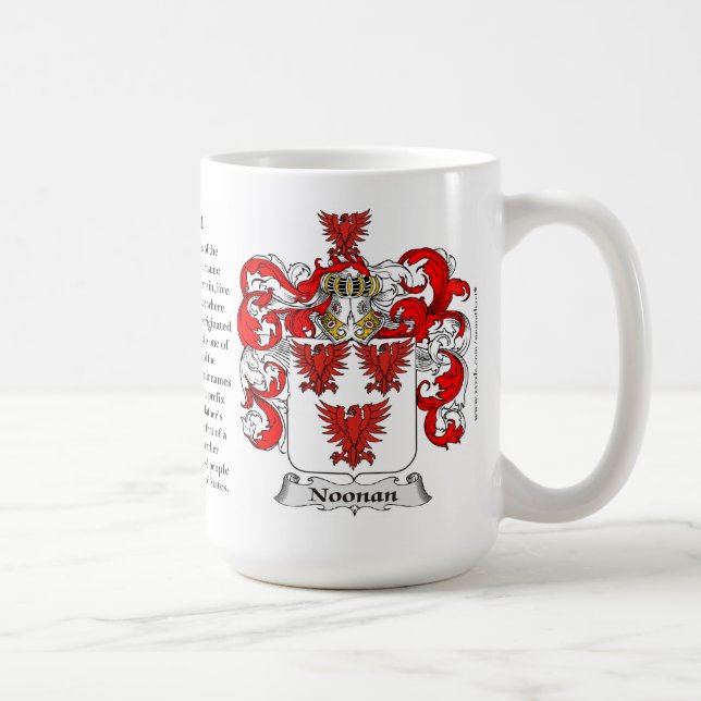 Noonan, ursprung, det menande och vapenskölden kaffemugg (Höger)