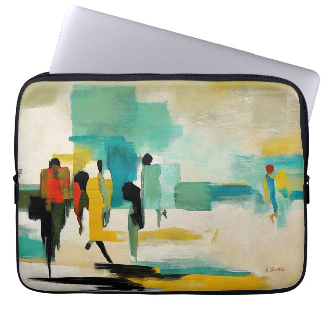Noontide Vibrance – Abstrakt Figurer Laptop Fodral (Framsidan)