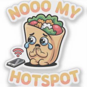 Nooo Min Hotspot – Rolig italiensk Brainrot Meme B Klistermärken