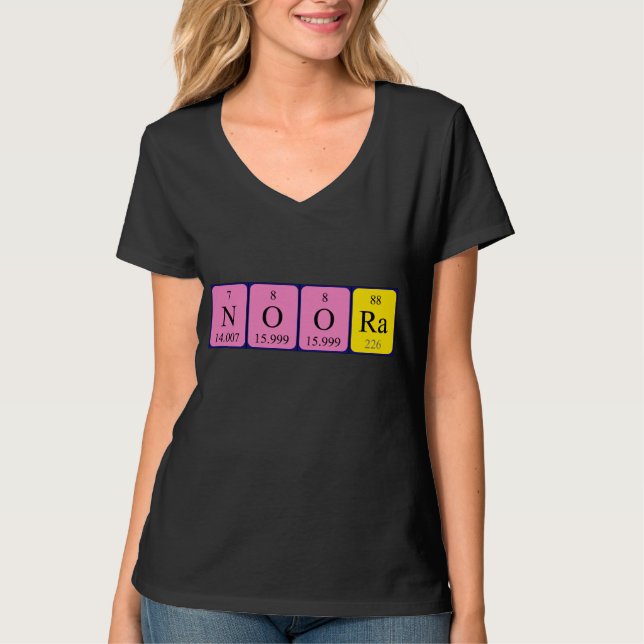 Noora Periodisk skjorta bord namn Tee Shirt (Framsida)