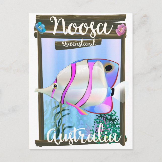 Noosa Australia vintage resor poster Vykort (Framsida)