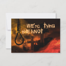 Noose och Graveyard Vi Gifter sig Bröllop Spara Datumet