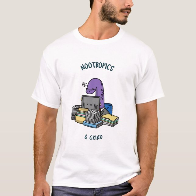 Nootropics & Grind Fokusläge T Shirt (Framsida)