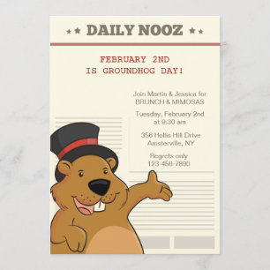 Nooz för Groundhog dag inbjudan