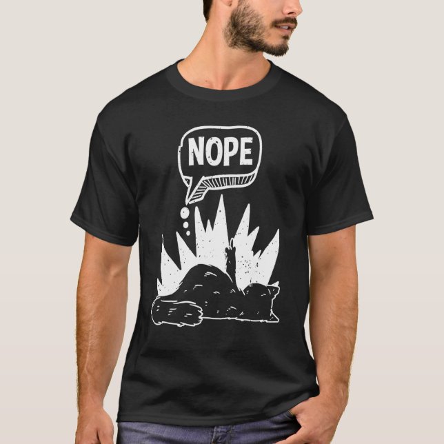 Nope Annoyed and lazy cat Nope Cat T Shirt (Framsida)