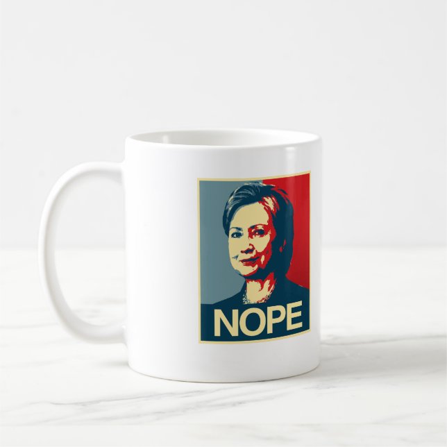 NOPE - Anti-Hillary Poster - Anti-Hillary - Kaffemugg (Vänster)