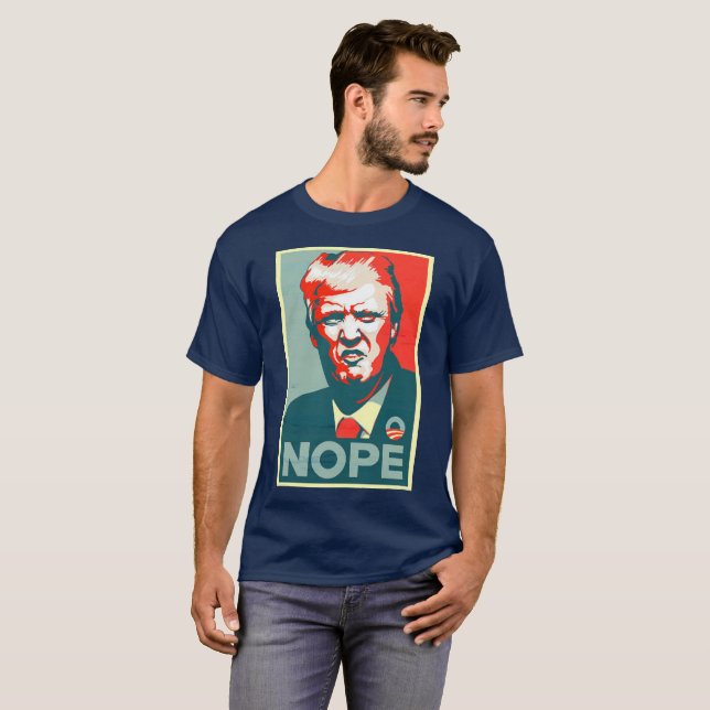 "Nope" Anti trumfskjorta Tee (Hel framsida)