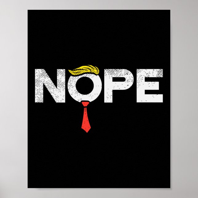 Nope Anti-trump Red Tie Wig Stop Donald Trump Funn Poster (Framsidan)
