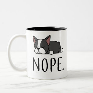 Nope Boston Terrier Två-Tonad Mugg