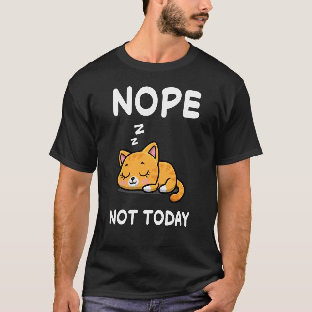 Nope Cat Nap Sleeping Pajama Nightgown T Shirt (Framsida)