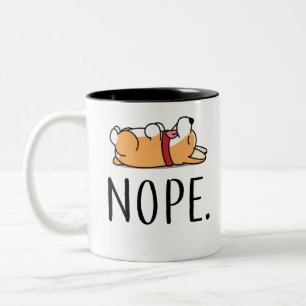 Nope Corgi Två-Tonad Mugg