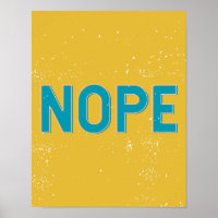 NOPE - Distress Typografi i Gult och blå